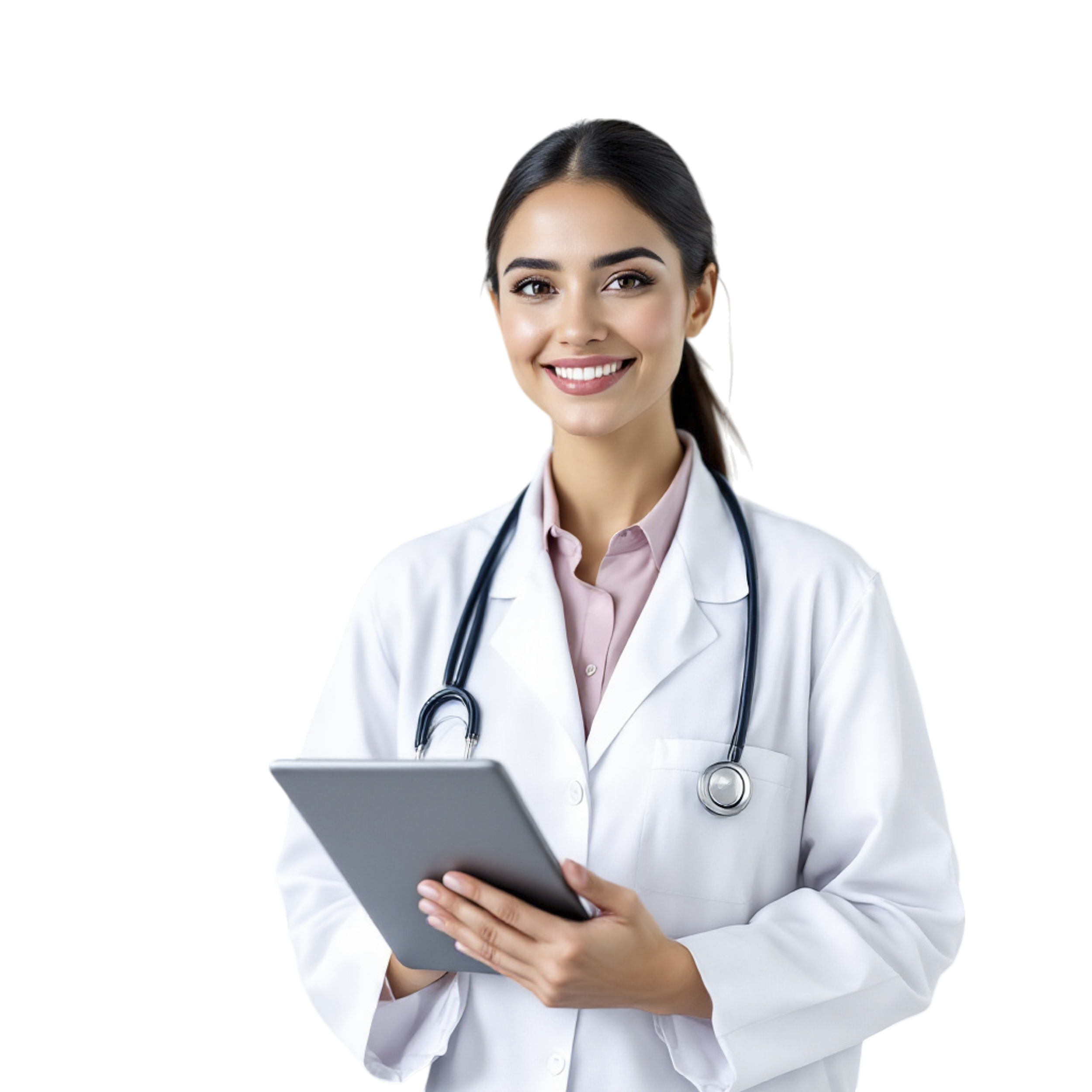 vecteezy a female doctor holding a tablet computer 57225302